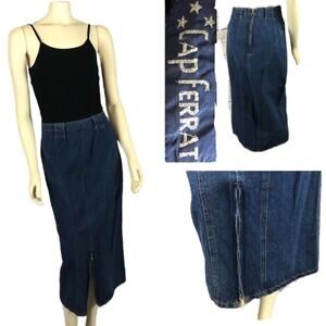 American Vintage Cap Ferrat long denim skirt with zipper slit closing  size 13
